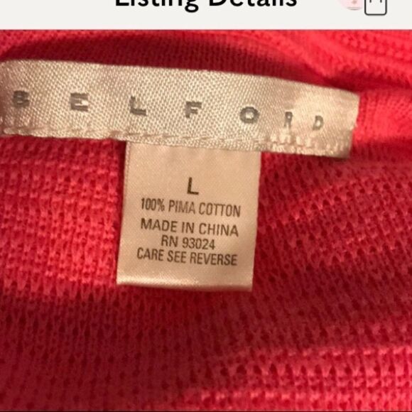 Belford LARGE Pink Ribbed Cotton Jacket EUC - Picture 6 of 8